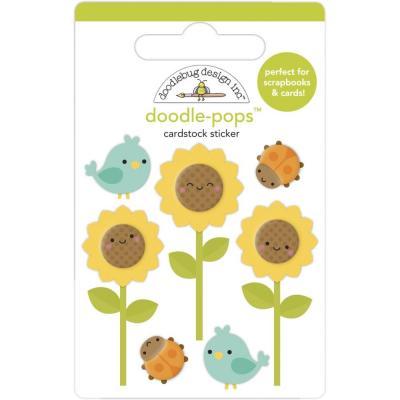 Doodlebug Pumpkin Spice Sticker Doodle-Pops - Sunflowers